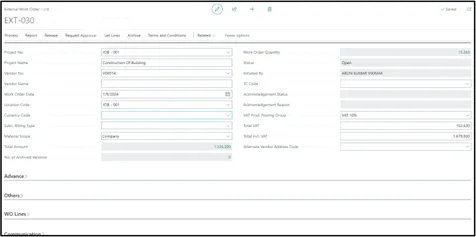 Preview of external work order