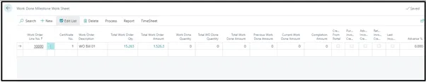Establishment of M-Book for Progressive Billing