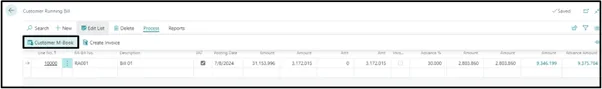 Updation of work completion percentage for progressive billing Updation of work completion percentage for progressive billing