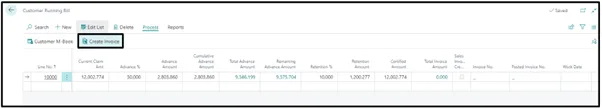 Progressive Invoice creation for work completed Progressive Invoice creation for work completed